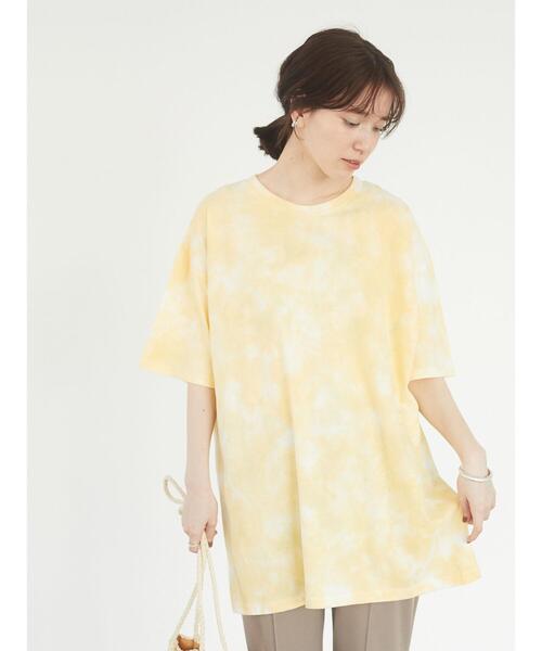 Sugar spoon（シュガースプーン）の「・SUGAR SPOON タイダイTシャツチュニック＊（Tシャツ/カットソー・レディース・オフホワイト/イエロー/グリーン/パープル・FREE）」の5枚目の写真
