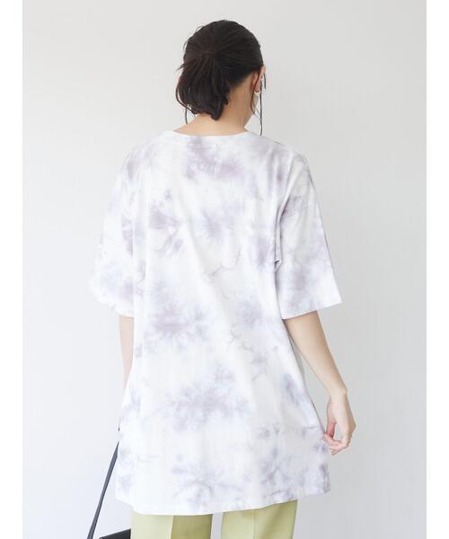 Sugar spoon（シュガースプーン）の「・SUGAR SPOON タイダイTシャツチュニック＊（Tシャツ/カットソー・レディース・オフホワイト/イエロー/グリーン/パープル・FREE）」の9枚目の写真