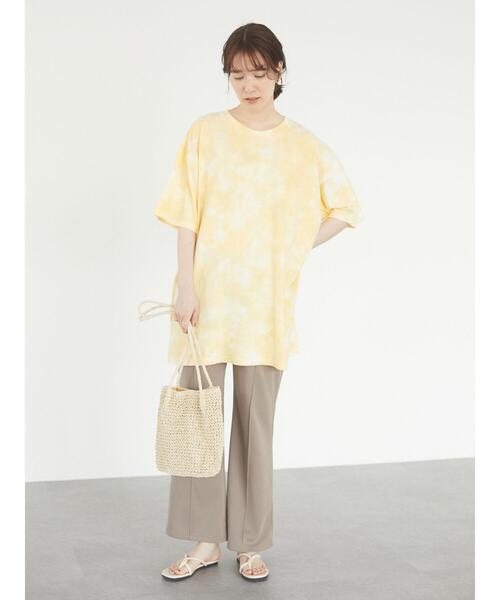 Sugar spoon（シュガースプーン）の「・SUGAR SPOON タイダイTシャツチュニック＊（Tシャツ/カットソー・レディース・オフホワイト/イエロー/グリーン/パープル・FREE）」の17枚目の写真