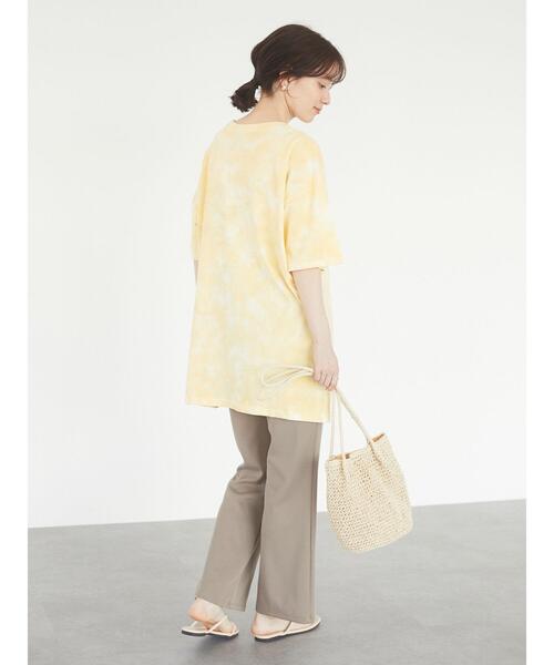 Sugar spoon（シュガースプーン）の「・SUGAR SPOON タイダイTシャツチュニック＊（Tシャツ/カットソー・レディース・オフホワイト/イエロー/グリーン/パープル・FREE）」の13枚目の写真
