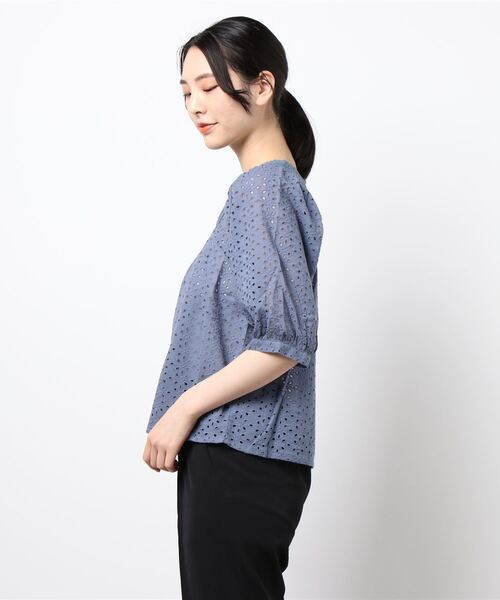 flower（フラワー）の「シーフラワーレーストップ（Tシャツ/カットソー・レディース・ブルー/ピンク・FREE）」の3枚目の写真