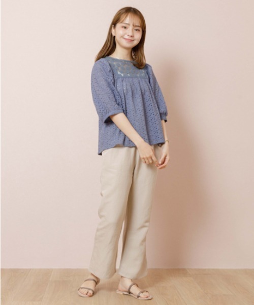 flower（フラワー）の「シーフラワーレーストップ（Tシャツ/カットソー・レディース・ブルー/ピンク・FREE）」の8枚目の写真