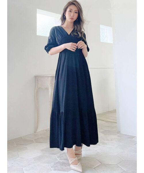 RESEXXY(リゼクシー)の「ボリュームスリーブ深Vワンピース(ワンピース・レディース・ブラック/ベージュ/その他1・FREE)」の18枚目の写真