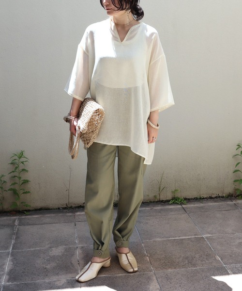 andme（アンドミー）の「レーヨンリネン2wayカーゴパンツ（カーゴパンツ・レディース・ブラック/ライトカーキ/グレー系その他/キナリ・M/L）」の13枚目の写真