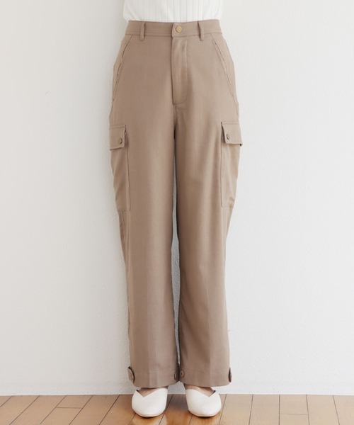 andme（アンドミー）の「レーヨンリネン2wayカーゴパンツ（カーゴパンツ・レディース・ブラック/ライトカーキ/グレー系その他/キナリ・M/L）」の15枚目の写真