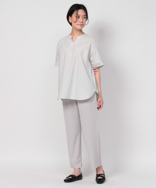 fleur by mint breeze(フルールバイミントブリーズ)の「【M~5L】ストライプシャツ(シャツ/ブラウス・レディース・ライトグリーン/ブラウン/ネイビー・5L/3L/L/4L/LL/M)」の19枚目の写真
