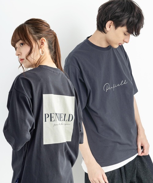 PEN FIELD（ペンフィールド）の「オーバーサイズ PENFIELD ペンフィールド スクエアパネルロゴバックプリント半袖Tシャツ 別注（Tシャツ/カットソー・メンズ・ホワイト/オートミール/ネイビー/ブルー/ホワイト系/グリーン/ブラック/チャコール・M/L/XL）」の5枚目の写真
