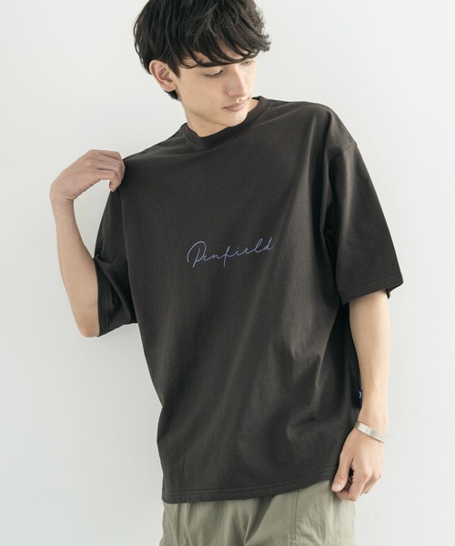 PEN FIELD（ペンフィールド）の「オーバーサイズ PENFIELD ペンフィールド スクエアパネルロゴバックプリント半袖Tシャツ 別注（Tシャツ/カットソー・メンズ・ホワイト/オートミール/ネイビー/ブルー/ホワイト系/グリーン/ブラック/チャコール・M/L/XL）」の19枚目の写真