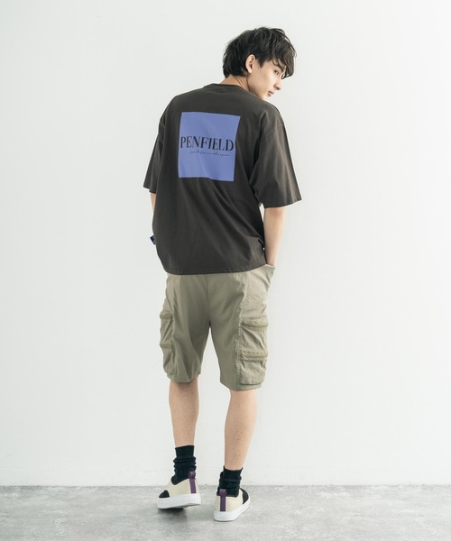 PEN FIELD（ペンフィールド）の「オーバーサイズ PENFIELD ペンフィールド スクエアパネルロゴバックプリント半袖Tシャツ 別注（Tシャツ/カットソー・メンズ・ホワイト/オートミール/ネイビー/ブルー/ホワイト系/グリーン/ブラック/チャコール・M/L/XL）」の21枚目の写真
