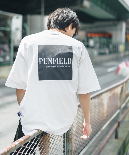 PEN FIELD（ペンフィールド）の「オーバーサイズ PENFIELD ペンフィールド スクエアパネルロゴバックプリント半袖Tシャツ 別注（Tシャツ/カットソー・メンズ・ホワイト/オートミール/ネイビー/ブルー/ホワイト系/グリーン/ブラック/チャコール・M/L/XL）」の10枚目の写真