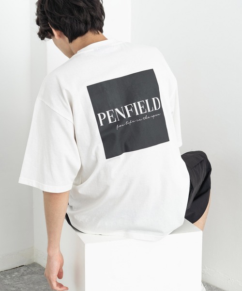 PEN FIELD（ペンフィールド）の「オーバーサイズ PENFIELD ペンフィールド スクエアパネルロゴバックプリント半袖Tシャツ 別注（Tシャツ/カットソー・メンズ・ホワイト/オートミール/ネイビー/ブルー/ホワイト系/グリーン/ブラック/チャコール・M/L/XL）」の13枚目の写真