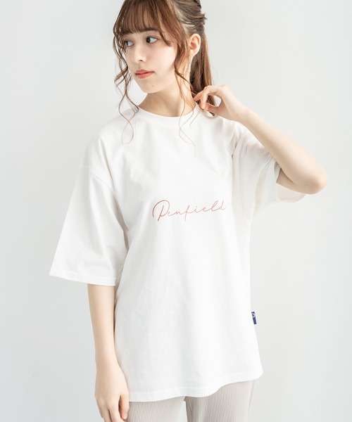 PEN FIELD（ペンフィールド）の「オーバーサイズ PENFIELD ペンフィールド スクエアパネルロゴバックプリント半袖Tシャツ 別注（Tシャツ/カットソー・メンズ・ホワイト/オートミール/ネイビー/ブルー/ホワイト系/グリーン/ブラック/チャコール・M/L/XL）」の14枚目の写真