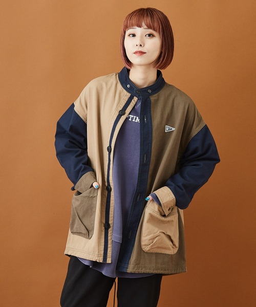 CUBE SUGAR（キューブシュガー）の「ヘビーオックス ショート モッズコート（モッズコート・レディース・ブラック系その他/ベージュ系その他・M）」の2枚目の写真