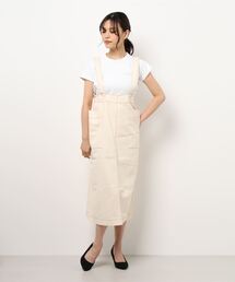 ehka sopo | 配色ステッチジャンスカ(ジャンパースカート)