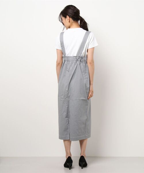 ehka sopo（エヘカソポ）の「配色ステッチジャンスカ（ジャンパースカート・レディース・ミント/ブラウン/キナリ・ﾌﾘ-）」の4枚目の写真