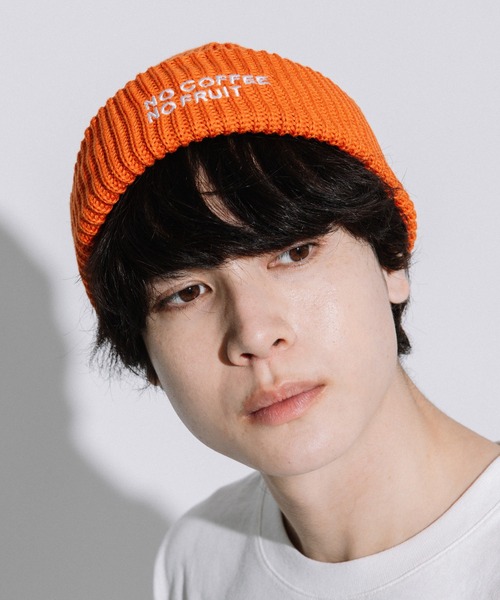 FRUIT OF THE LOOM（フルーツオブザルーム）の「NO COFFEE コラボ 2way ニットキャップ（ニットキャップ/ビーニー・メンズ・ブラック/ブラウン/オレンジ・FREE）」の9枚目の写真
