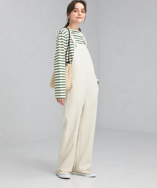 green label relaxing（グリーンレーベルリラクシング）の「フィブリル サロペット（サロペット/オーバーオール・レディース・ブラック/オフホワイト・FREE）」の18枚目の写真