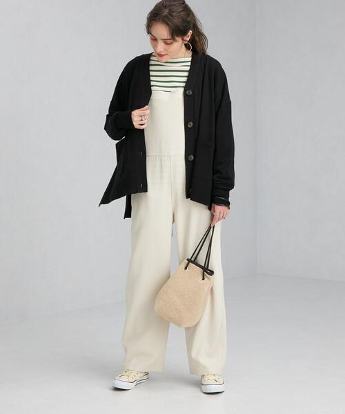 green label relaxing(グリーンレーベルリラクシング)の「フィブリル サロペット(サロペット/オーバーオール・レディース・ブラック/オフホワイト・FREE)」の4枚目の写真