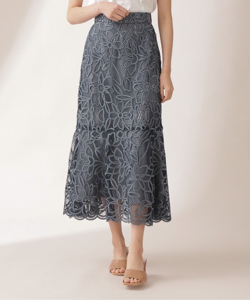 PROPORTION BODY DRESSING(プロポーションボディドレッシング)の「マーメイドバイカラーレーススカート / 1211220509(スカート・レディース・パープル/ライトグリーン/ダークグレー・SMALL/MEDIUM)」の8枚目の写真