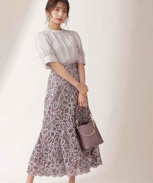 PROPORTION BODY DRESSING(プロポーションボディドレッシング)の「マーメイドバイカラーレーススカート / 1211220509(スカート・レディース・パープル/ライトグリーン/ダークグレー・SMALL/MEDIUM)」の13枚目の写真