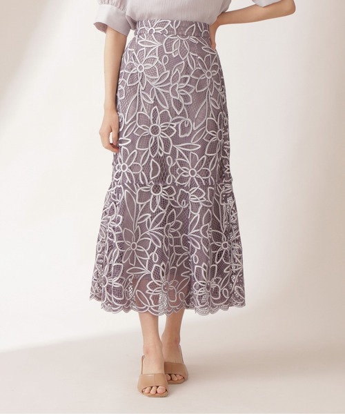 PROPORTION BODY DRESSING(プロポーションボディドレッシング)の「マーメイドバイカラーレーススカート / 1211220509(スカート・レディース・パープル/ライトグリーン/ダークグレー・SMALL/MEDIUM)」の10枚目の写真