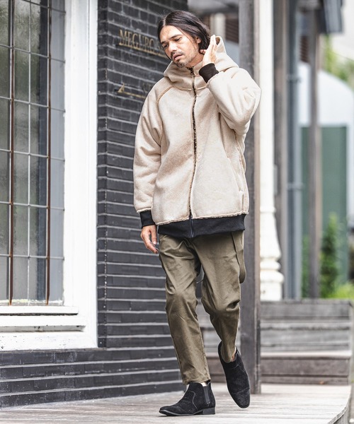 CAMBIO(カンビオ)の「mj8120-フェイクムートンボアブルゾン(ブルゾン・メンズ・オフホワイト/ベージュ/ブラック・M/S/L)」の14枚目の写真