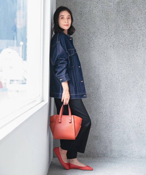 LEPSIM（レプシィム）の「スタンドカラーＧジャン　955928（デニムジャケット・レディース・ブラック/ベージュ/インディゴブルー・FREE）」の7枚目の写真