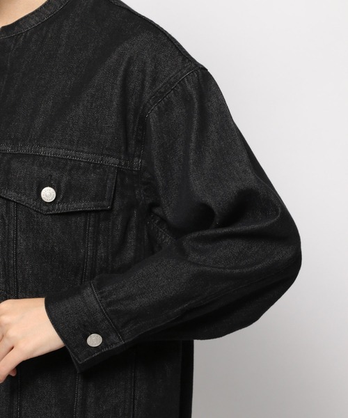 LEPSIM（レプシィム）の「スタンドカラーＧジャン　955928（デニムジャケット・レディース・ブラック/ベージュ/インディゴブルー・FREE）」の12枚目の写真