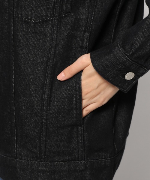 LEPSIM（レプシィム）の「スタンドカラーＧジャン　955928（デニムジャケット・レディース・ブラック/ベージュ/インディゴブルー・FREE）」の14枚目の写真