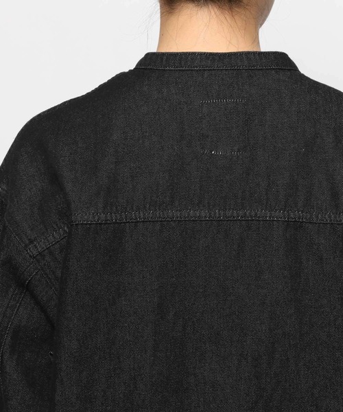 LEPSIM（レプシィム）の「スタンドカラーＧジャン　955928（デニムジャケット・レディース・ブラック/ベージュ/インディゴブルー・FREE）」の16枚目の写真