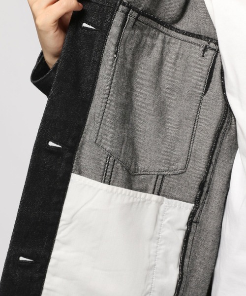 LEPSIM（レプシィム）の「スタンドカラーＧジャン　955928（デニムジャケット・レディース・ブラック/ベージュ/インディゴブルー・FREE）」の17枚目の写真