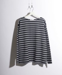 Salong hameu | ヘビーウェイト ボートネックボーダーロンT(Tシャツ/カットソー)