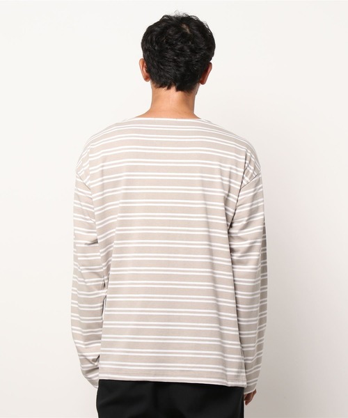 Salong hameu(サロン ハミュー)の「ヘビーウェイト ボートネックボーダーロンT(Tシャツ/カットソー・メンズ・ホワイト系その他/グリーン系その他/ベージュ系その他/ブラック系その他・M/L)」の18枚目の写真