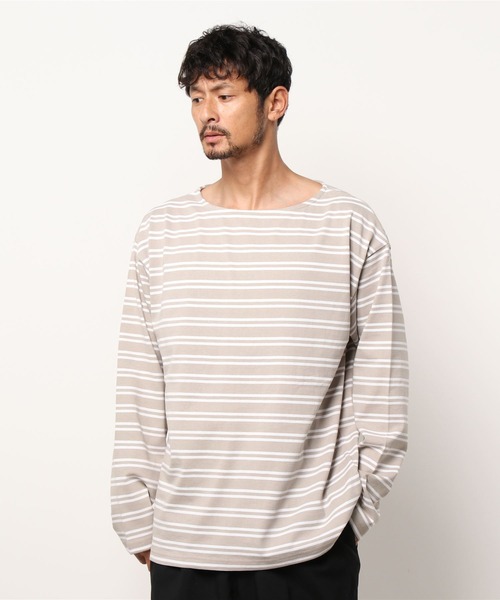 Salong hameu(サロン ハミュー)の「ヘビーウェイト ボートネックボーダーロンT(Tシャツ/カットソー・メンズ・ホワイト系その他/グリーン系その他/ベージュ系その他/ブラック系その他・M/L)」の22枚目の写真