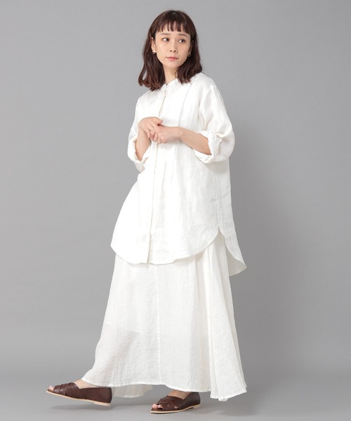 studio CLIP（スタディオクリップ）の「《Natural by studio CLIP》リネンストレートスカート（スカート・レディース・ベージュ/オフホワイト/サックスブルー・FREE）」の8枚目の写真