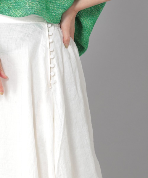 studio CLIP（スタディオクリップ）の「《Natural by studio CLIP》リネンストレートスカート（スカート・レディース・ベージュ/オフホワイト/サックスブルー・FREE）」の4枚目の写真