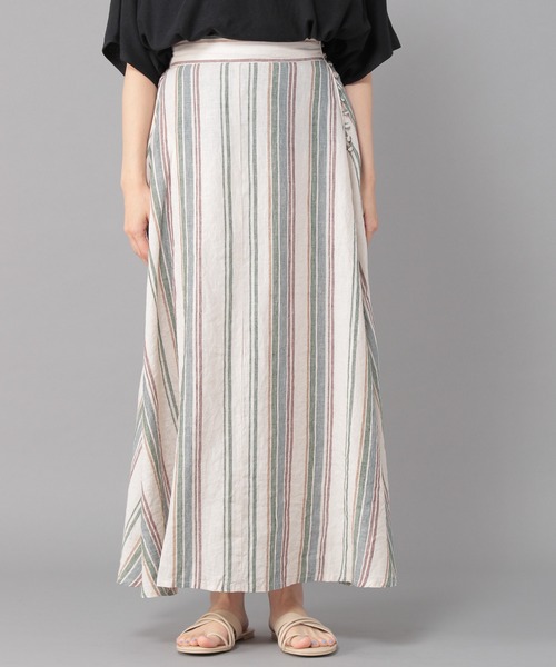 studio CLIP（スタディオクリップ）の「《Natural by studio CLIP》リネンストレートスカート（スカート・レディース・ベージュ/オフホワイト/サックスブルー・FREE）」の6枚目の写真