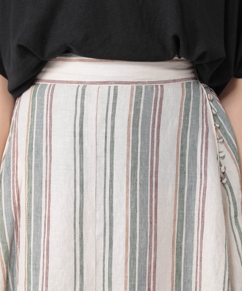 studio CLIP（スタディオクリップ）の「《Natural by studio CLIP》リネンストレートスカート（スカート・レディース・ベージュ/オフホワイト/サックスブルー・FREE）」の9枚目の写真