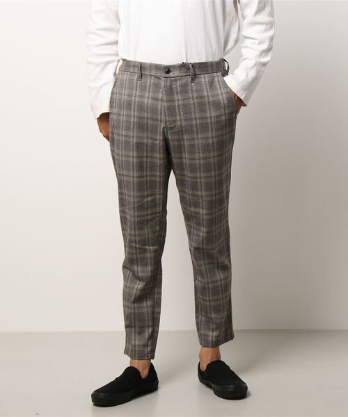 UNION STATION（ユニオンステーション）の「T/Rストレッチグレンチェックパンツ（スラックス・メンズ・グレー系その他/ベージュ系その他/ストライプ/チェック・S/M/L）」の2枚目の写真
