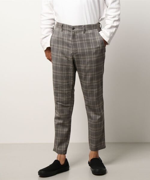 UNION STATION（ユニオンステーション）の「T/Rストレッチグレンチェックパンツ（スラックス・メンズ・グレー系その他/ベージュ系その他/ストライプ/チェック・S/M/L）」の8枚目の写真