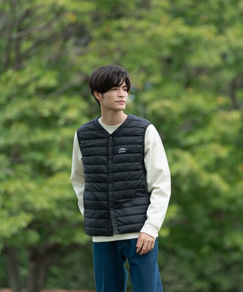 OUTDOOR PRODUCTS（アウトドアプロダクツ）の「【OUTDOOR PRODUCTS/アウトドアプロダクツ】軽量ダウン インナーベスト 撥水透湿防風ポケッタブル（パッカブル）700フィルパワー　ユニセックス（ダウンベスト・メンズ・ブラック/チャコールグレー/オリーブ・XX-LARGE/LARGE/X-LARGE/MEDIUM）」の5枚目の写真