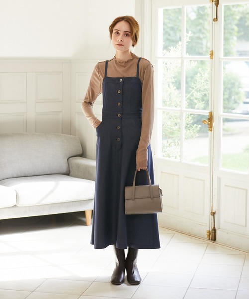 Rewde(ルゥデ)の「【TV着用】バックレースアップジャンパーワンピース(1R05-09232)(ワンピース・レディース・ブラック/ダークブルー・S/M/L)」の3枚目の写真