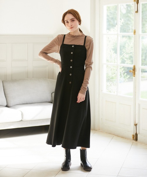Rewde(ルゥデ)の「【TV着用】バックレースアップジャンパーワンピース(1R05-09232)(ワンピース・レディース・ブラック/ダークブルー・S/M/L)」の12枚目の写真