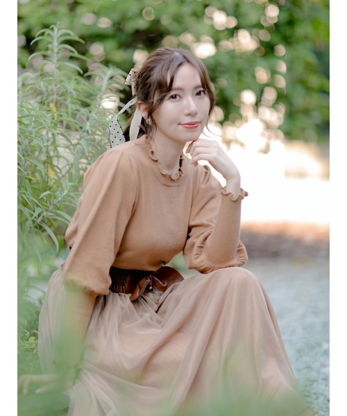 Areeam（アリーム）の「好きをちりばめたプチハイネックトップス（ニット/セーター・レディース・ベージュ/アイボリー・FREE）」の3枚目の写真