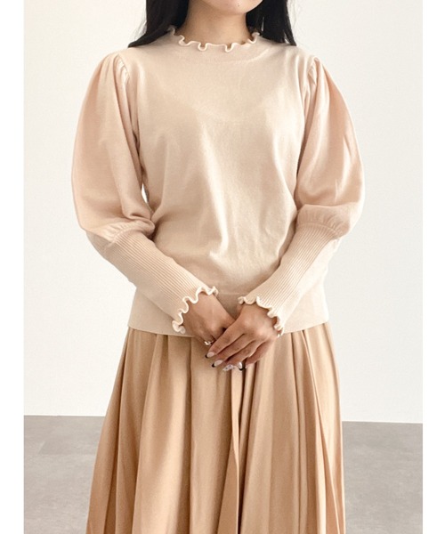 Areeam（アリーム）の「好きをちりばめたプチハイネックトップス（ニット/セーター・レディース・ベージュ/アイボリー・FREE）」の9枚目の写真