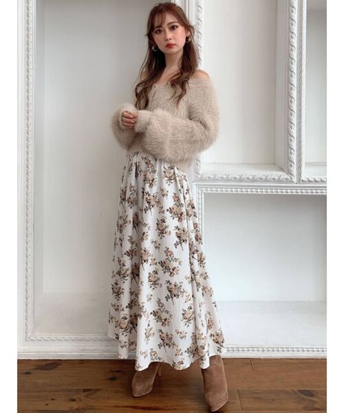 RESEXXY（リゼクシー）の「フラワーロングフレアスカート（スカート・レディース・ホワイト/ブラック/ブラウン・FREE）」の19枚目の写真