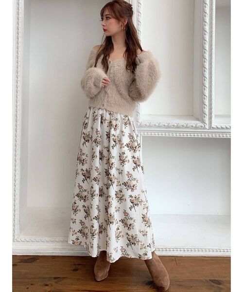 RESEXXY（リゼクシー）の「フラワーロングフレアスカート（スカート・レディース・ホワイト/ブラック/ブラウン・FREE）」の14枚目の写真