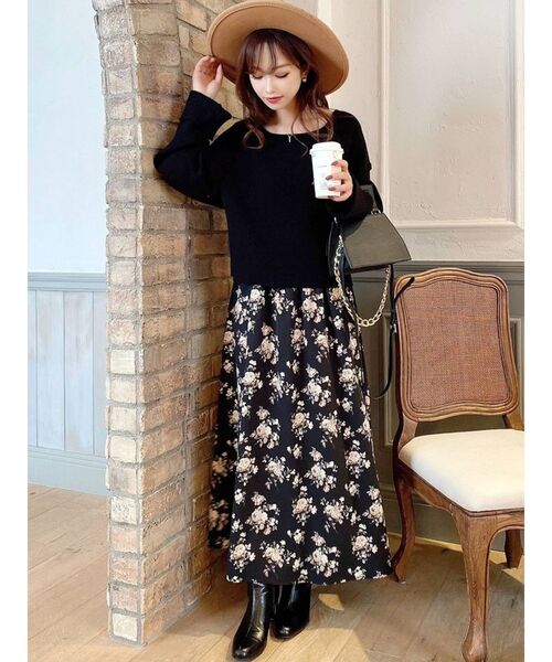 RESEXXY（リゼクシー）の「フラワーロングフレアスカート（スカート・レディース・ホワイト/ブラック/ブラウン・FREE）」の11枚目の写真