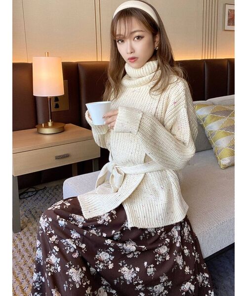 RESEXXY（リゼクシー）の「フラワーロングフレアスカート（スカート・レディース・ホワイト/ブラック/ブラウン・FREE）」の8枚目の写真