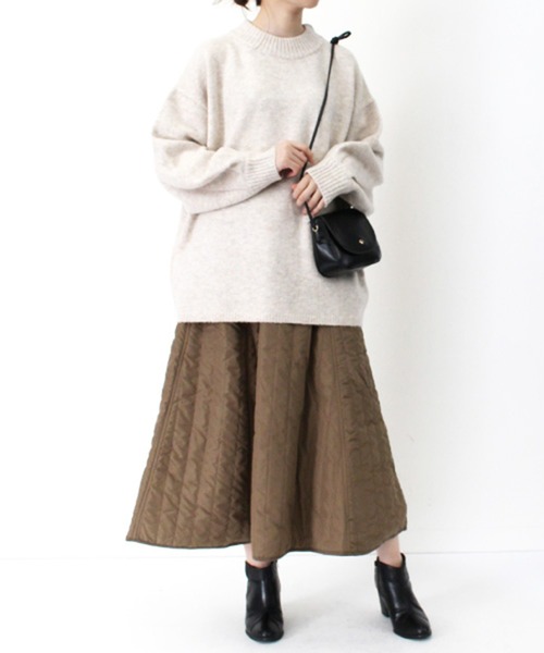 STYLEBLOCK（スタイルブロック）の「もちもちニットハイネックプルオーバー（ニット/セーター・レディース・アイボリー/イエロー/チャコールグレー/ライトベージュ/パープル・M）」の9枚目の写真